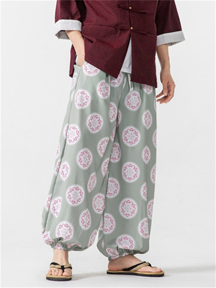 Summer Men's Comfy Elastic Ankle Style Wide Leg Pants