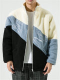 Men's Super Cool Contrast Color Stripe Fluffy Padded Coat