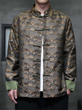 Men's Chinese Style Wavy Pattern Brocade Tangsuit Jacket Mandarin Collar