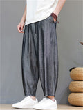 Men Loose Summer Casual Baggy Harem Cropped Pants