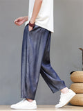 Men Loose Summer Casual Baggy Harem Cropped Pants