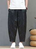 Mens Summer Baggy Loose Cropped Lightweight Yoga Harem Pants
