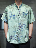 Men's Summer Cool Chinese Style Printed Frog Button TangSuit Shirts