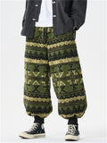 Men's Warm Winter Fleece Printed Drawstring Bloomers Pants