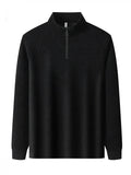 Men's Autumn Ribbed Raglan Sleeve Half Zip Sweatshirts
