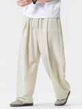 Mens Summer Comfy Cotton Linen Baggy Beach Harem Yoga Wide Leg Pants