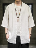 Men's Chinese Zen Style Solid Color Cotton Linen Shirts