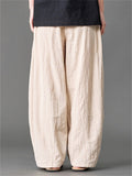 Mens Cotton Japanese Style Loose Wide Leg Harem Pants