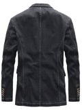 Men's Autumn Distressed Single Breasted Lapel Suit Collar Denim Jackets