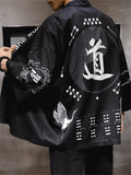 Chinese Zen Style Casual Print Long Sleeve Cardigan for Men