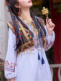 Women's Ethnic Style Patchwork Vest with Metal Pendant Decoration