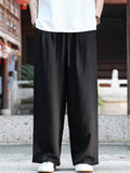 Men Comfy Summer Japanese Streetwear Baggy Wide Leg Pants
