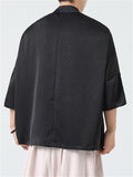 Chinese Style  Short Sleeve Drop Shoulder Tang Suit Shirts for Men