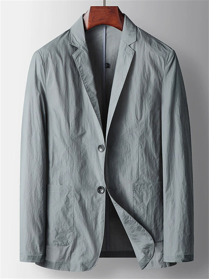 Men's Solid Color Suit Collar Single Breasted Long Sleeve Jackets