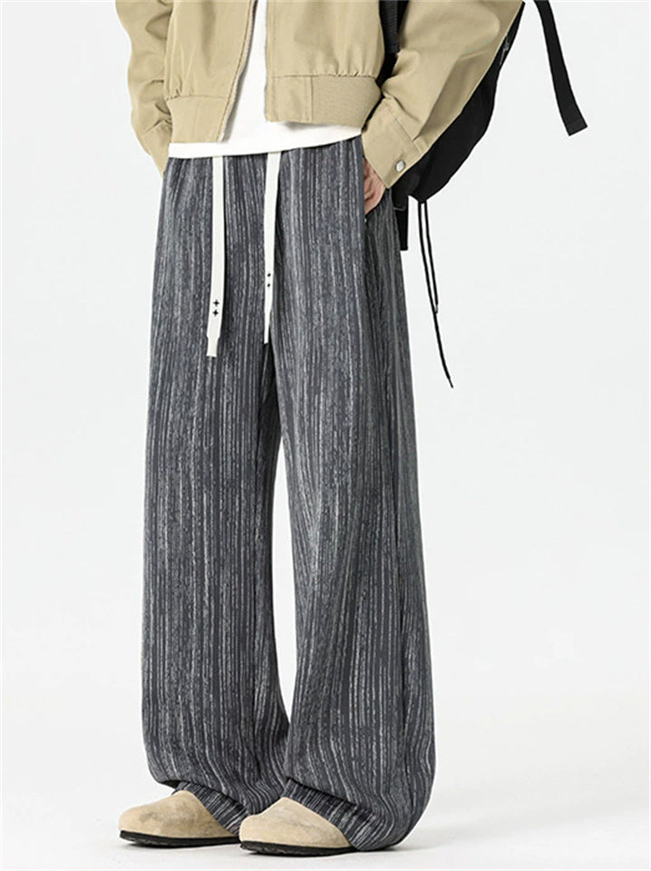 Ens Baggy Wide Leg Textured Stripe Streetwear Casual Pants