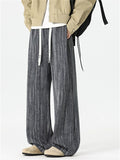 Ens Baggy Wide Leg Textured Stripe Streetwear Casual Pants