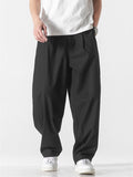 Men's Casual Retro Solid Color Straight Pants