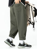 Men's Japanese Style Casual Solid Color Cargo Straight Pants