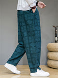 Men's Casual Retro Jacquard Straight Pants