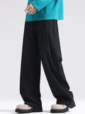 Men's Summer Elastic Waist Drape Wide Leg Straight Pants