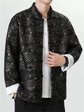 Chinese Style Wave Pattern Stand Collar Button-Up Tang Suit Jackets