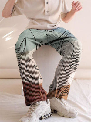 Men's Comfort Streetwear Contrast Color Corduroy Pants