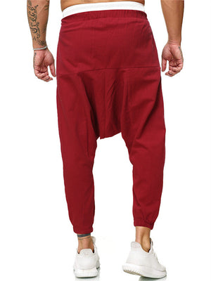 Casual Solid Color Ankle Banded Pants With Pockets