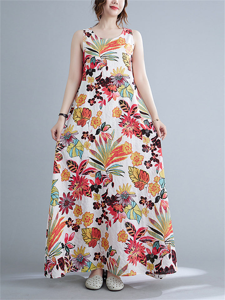 Women's Beautiful Sleeveless Floal Printed Dress