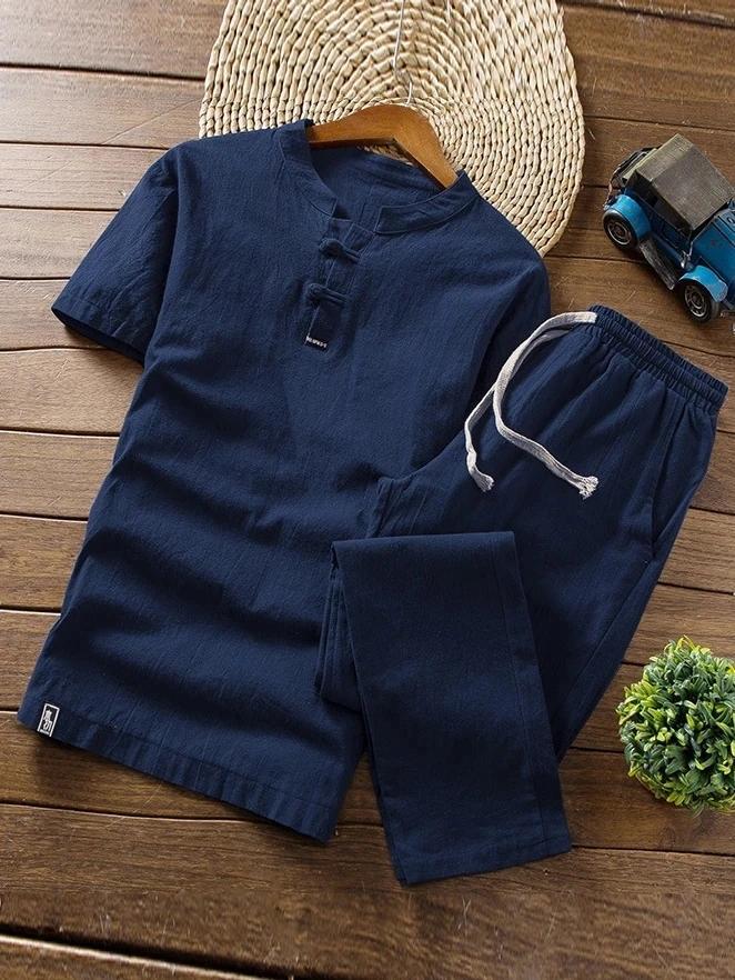 Men's Comfort Linen Sets T-shirt + Trousers