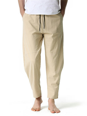 Men's Spring Autumn Lightweight Homewear Linen Pants
