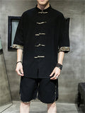 Chinese Style Cotton Solid Color Men's Outfits