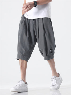 Stylish Summer Large Size Solid Drawstring Male Short Pants