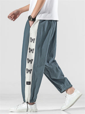 Casual Solid Color Butterflies Printed Pants