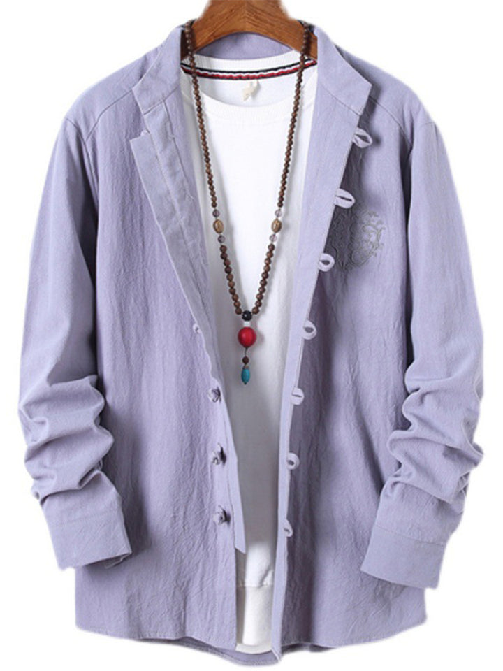 Retro Long Sleeve Embroidered Shirts