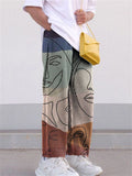 Men's Comfort Streetwear Contrast Color Corduroy Pants