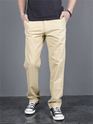 Male Spring Autumn Casual Large Size Straight Leg Pants