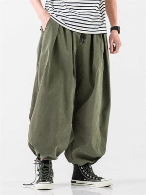 Japanese Style Male Wide-leg Drawstring Pants
