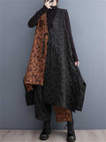 Chic Jacquard Irregular Hem Vest & Straight-Leg Pants