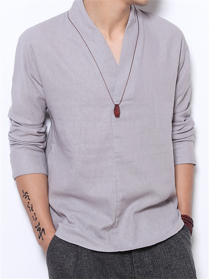 Chinese Zen Clothing Vintage Style Summer Linen Shirt