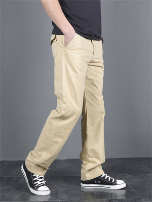 Male Spring Autumn Casual Large Size Straight Leg Pants