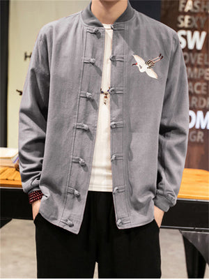 Spring Style Simple Crane Cool Men's Jackets