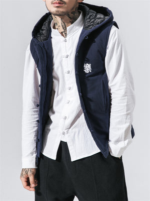 Embroidery Hooded Waistcoat Thick Jackets