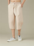 Men's Plus Size Breathable Linen Cropped Trousers