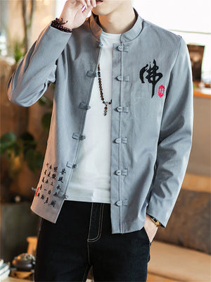 Casual Skinny Button Embroidery Jackets