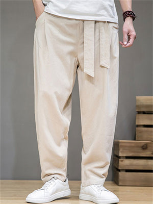 Men's Cotton Linen Chinese Style Simple Lantern Pants