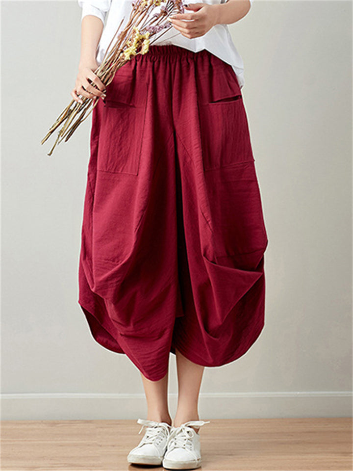 Women's Beautiful Linen Bloomer Skirts with Big Pockets