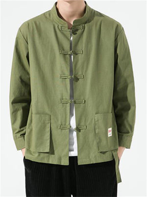 Mens Chinese Style Handsome Washed Jackets